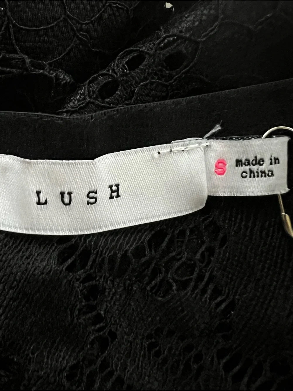 Lush Black Bustier Crop Top Lace Corset Balloon Sleeve NWOT S Cocktail Chic - Picture 16 of 17